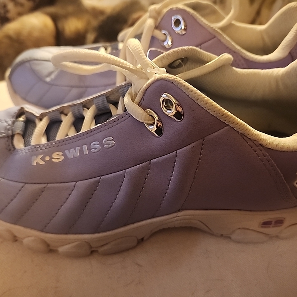 K-Swiss Purple and White Athletic Shoes